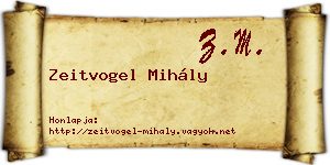 Zeitvogel Mihály névjegykártya